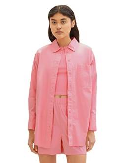 Tom Tailor Denim Damen Basic Poplin Hemdbluse, 31685 - Fresh Pink, S von TOM TAILOR Denim