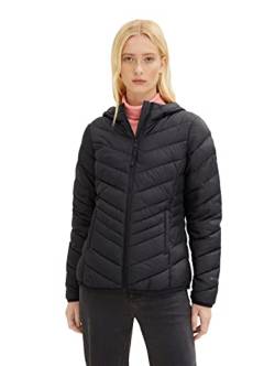 Tom Tailor Denim Damen Lightweight Steppjacke mit Kapuze, 14482 - Deep Black, XS von TOM TAILOR Denim