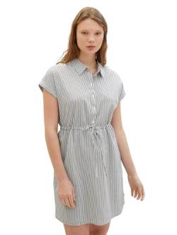 Tom Tailor Denim Damen Mini Kleid mit Streifen, 35237 - Navy White Stripe, L von TOM TAILOR Denim