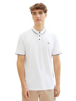 Tom Tailor Denim Herren Basic Piqué Poloshirt, 20000 - White, L von TOM TAILOR Denim