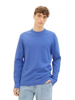 Tom Tailor Denim Herren Basic Strick-Pullover mit Struktur, 30104 - Blueberry Blue, XL von TOM TAILOR Denim