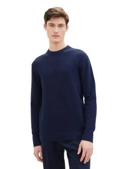 Tom Tailor Denim Herren Basic Strick-Pullover mit Struktur, 34590 - Dark Blueberry, XL von TOM TAILOR Denim