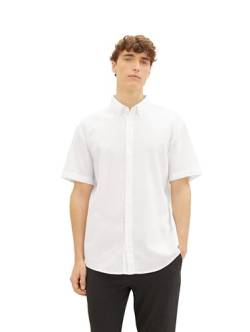 Tom Tailor Denim Herren Relaxed Fit Chambray Basic Hemd, 20000 - White, XL von TOM TAILOR Denim