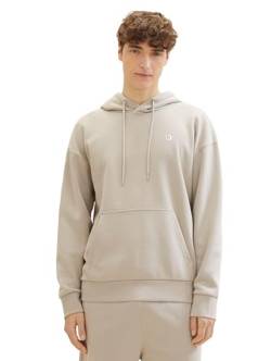 Tom Tailor Denim Herren Relaxed Fit Hoodie Sweatshirt mit Kängurutasche, 11754 - Light Dove Grey, L von TOM TAILOR Denim