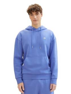 Tom Tailor Denim Herren Relaxed Fit Hoodie Sweatshirt mit Kängurutasche, 30104 - Blueberry Blue, L von TOM TAILOR Denim