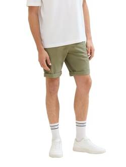 Tom Tailor Denim Herren Slim Chino Bermuda Shorts mit Stretch, 10415 - Dusty Olive Green, S von TOM TAILOR Denim