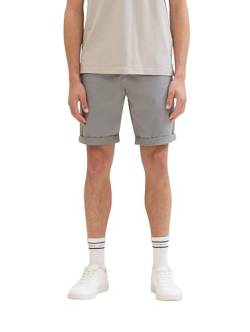 Tom Tailor Denim Herren Slim Chino Bermuda Shorts mit Stretch, 30902 - Mid Platinum Grey, L von TOM TAILOR Denim