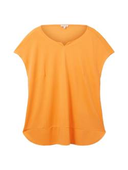 Große Größen: Shirt mit weitem Ausschnitt, aus Viskose, orange, Gr.44 von TOM TAILOR Plus