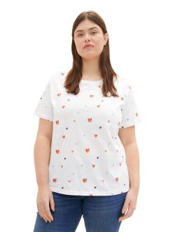Große Größen: T-Shirt mit Alloverprint, aus weicher Baumwolle, ecru bedruckt, Gr.54 von TOM TAILOR Plus