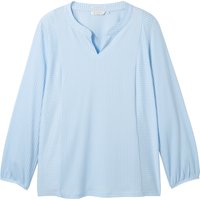 TOM TAILOR plus Blusenshirt, Split-Neck, Regular-Fit, für Damen, blau, 50 von TOM TAILOR plus