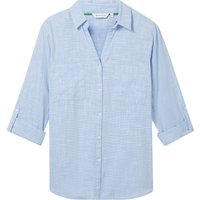 TOM TAILOR plus Hemdblusen, 3/4-Arm, Kentkragen, für Damen, blau, 52 von TOM TAILOR plus