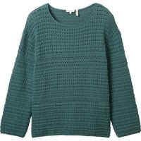 TOM TAILOR plus Pullover, Bio-Baumwolle, U-Boot-Ausschnitt, für Damen, grün, 48 von TOM TAILOR plus