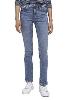 TOM TAILOR Damen 1008119 Alexa Straight Jeans, 10125 - Random Bleached Blue Denim, 34W / 32L EU von TOM TAILOR