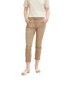 TOM TAILOR Damen 1032046 Tapered Relaxed Hose, 28722 - Dark Sepia, 42W / 28L von TOM TAILOR