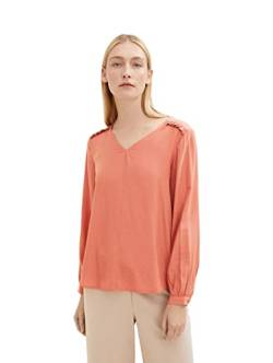 TOM TAILOR Damen 1034028 Bluse mit V-Ausschnitt, 30015 - Canyon Sunset Red, 32 von TOM TAILOR