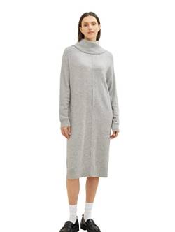 TOM TAILOR Damen 1034065 Strickkleid mit Rollkragen, 30282 - Concrete Grey Melange, 38 von TOM TAILOR