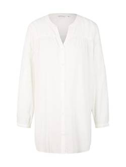TOM TAILOR Damen 1034473 Longstyle Bluse mit V-Ausschnitt, 10315 - Whisper White, 36 von TOM TAILOR