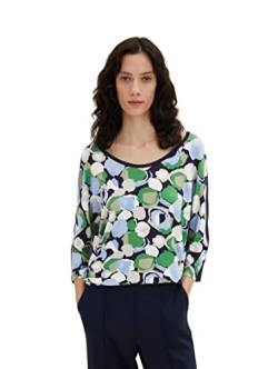 TOM TAILOR Damen 1035463 Loose Fit T-Shirt mit Muster, 31572 - Green Flower Design, L von TOM TAILOR