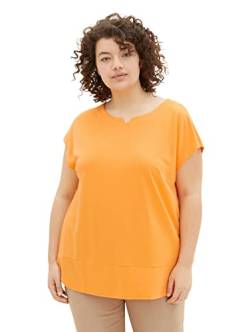 TOM TAILOR Damen 1035937 Plussize Blusen T-Shirt, 29751 - Bright Mango Orange, 48 Große Größen von TOM TAILOR