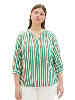 TOM TAILOR Damen 1035950 Plussize Tunica Bluse mit Muster, 31120 - Multicolor Vertical Stripe, 44 Große Größen von TOM TAILOR