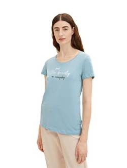 TOM TAILOR Damen 1036193 T-Shirt mit Print, 30838 - Tourmaline, M von TOM TAILOR