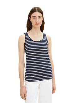 TOM TAILOR Damen 1036260 Basic Top, 12502 - Stripe Blue, M von TOM TAILOR