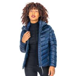 TOM TAILOR Damen 1036719 Lightweight Steppjacke mit Kapuze, 10668-sky Captain Blue, L von TOM TAILOR