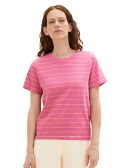 TOM TAILOR Damen 1036772 T-Shirt, 31727 - Pink Sand Stripe, M von TOM TAILOR