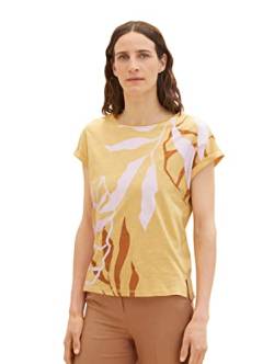 TOM TAILOR Damen 1036784 T-Shirt mit Muster, 31648-Fawn Beige, 3XL von TOM TAILOR