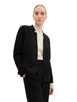 TOM TAILOR Damen 1036809 Blazer Jacke mit Struktur, 14482 - Deep Black, S von TOM TAILOR