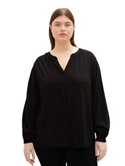 TOM TAILOR Damen 1037077 Plussize Basic Tunica Bluse, 14482 - Deep Black, 44 Große Größen von TOM TAILOR