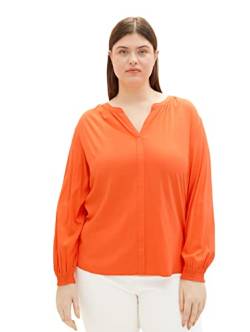 TOM TAILOR Damen 1037077 Plussize Basic Tunica Bluse, 15612 - Fever Red, 48 Große Größen von TOM TAILOR