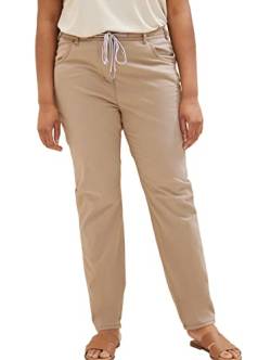 TOM TAILOR Damen 1037142 Plussize Relaxed Fit Hose, 28722 - Dark Sepia, 44W / 28L von TOM TAILOR