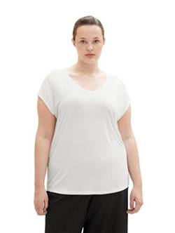 TOM TAILOR Damen 1037310 Plussize T-Shirt, 10315 - Whisper White, 54 Große Größen von TOM TAILOR