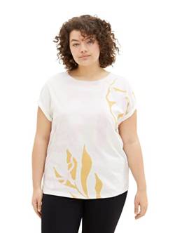 TOM TAILOR Damen 1037312 Plussize T-Shirt mit Muster, 10315-Whisper White, 48 von TOM TAILOR