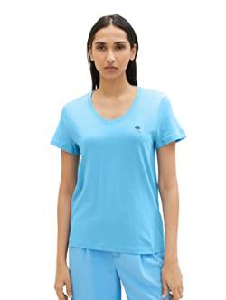 TOM TAILOR Damen 1037406 T-Shirt, 21184 - Soft Cloud Blue, M von TOM TAILOR