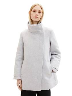 TOM TAILOR Damen 1037558 Mantel mit Stehkragen, 25128-soft Light Grey Melange, XXXL von TOM TAILOR