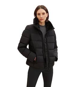 TOM TAILOR Damen 1037564 Steppjacke mit Stehkragen, 14482-deep Black, XXL von TOM TAILOR