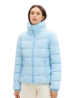 TOM TAILOR Damen 1037564 Steppjacke mit Stehkragen, 33749-light Cloudy Blue, XL von TOM TAILOR