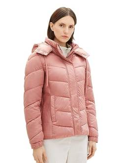 TOM TAILOR Damen 1037565 Steppjacke mit Abnehmbarer Kapuze, 32224-fading Rose, M von TOM TAILOR