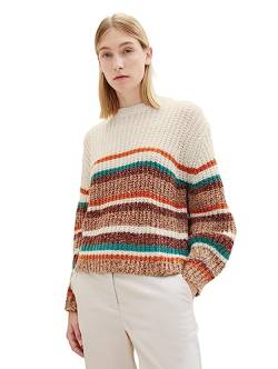 TOM TAILOR Damen 1037788 Pullover mit Streifen, 32444-blush Multicolor Stripe, L von TOM TAILOR