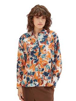 TOM TAILOR Damen 1037889 Bluse mit Muster, 32367-grey orange tie dye floral, 36 von TOM TAILOR