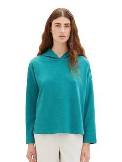 TOM TAILOR Damen 1038187 Basic Sweatshirt Hoodie, 21178-ever Green, M von TOM TAILOR