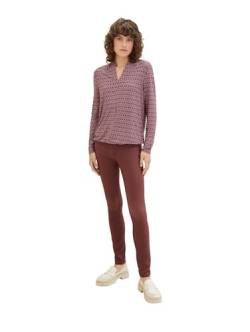 TOM TAILOR Damen 1038522 Alexa Skinny Jeans in Leder-Optik, 30337-raisin, 34/32 von TOM TAILOR