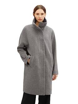 TOM TAILOR Damen 1038678 Mantel mit Stehkragen, 33761-dark Grey Melange, L von TOM TAILOR