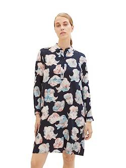 TOM TAILOR Damen 1038713 Kleid mit Knopfleiste & Kragen, 32413-tie dye Flower Design, 40 von TOM TAILOR