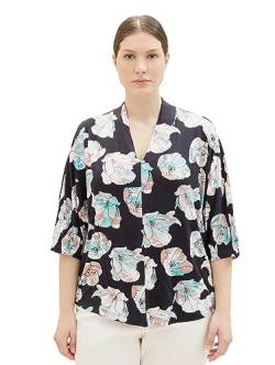TOM TAILOR Damen 1038828 T-Shirt mit Muster, 32413-tie dye Flower Design, 54 von TOM TAILOR