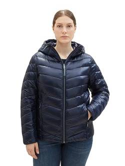 TOM TAILOR Damen 1038852 Lightweight Steppjacke mit Kapuze, 10668-sky Captain Blue, 48 von TOM TAILOR