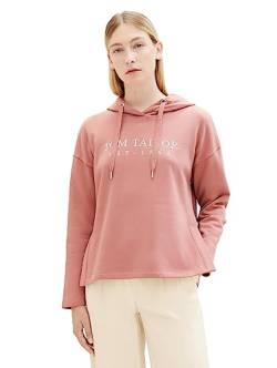 TOM TAILOR Damen 1039791 Hoodie mit Schriftzug, 32224-fading Rose, L von TOM TAILOR