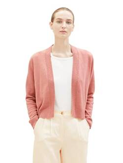 TOM TAILOR Damen 1039793 Basic Cardigan Strickjacke, 33157-fading Rose Melange, XL von TOM TAILOR